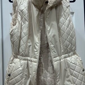 Women's Cream Quilted Vest